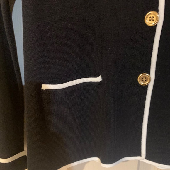 Kasper Separates Black/White Knit Cardigan Sweater sz XS - Picture 2 of 6